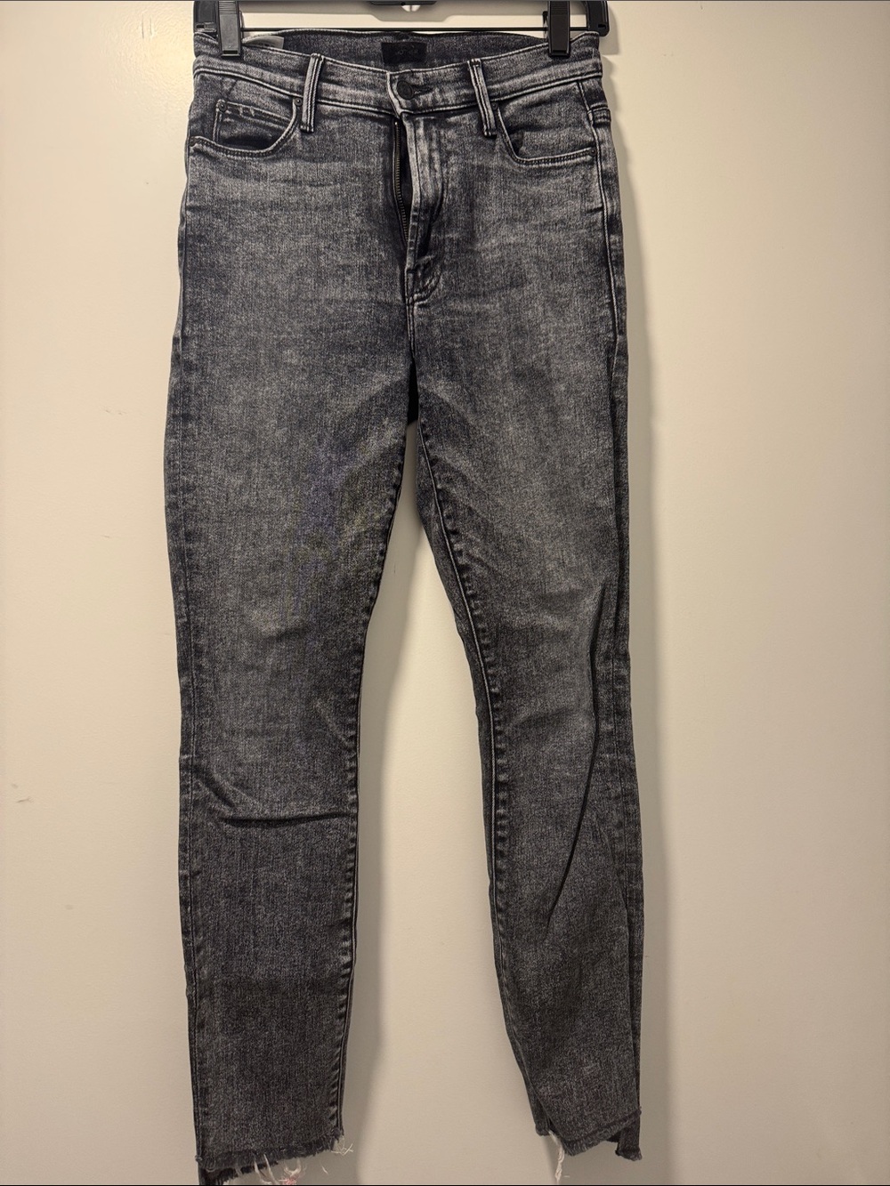 MOTHER Washed Black Skinny Jeans